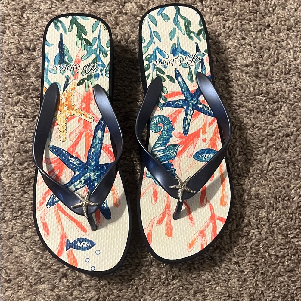 Brighton Blue and Multicolor Starfish Sandals